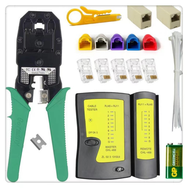 網路線鉗工具包穿透式水晶頭壓接鉗穿孔式EZ壓接鉗壓線鉗網路線壓線鉗水晶頭網路夾線網路壓線鉗工具包網路監視弱電水電工具包