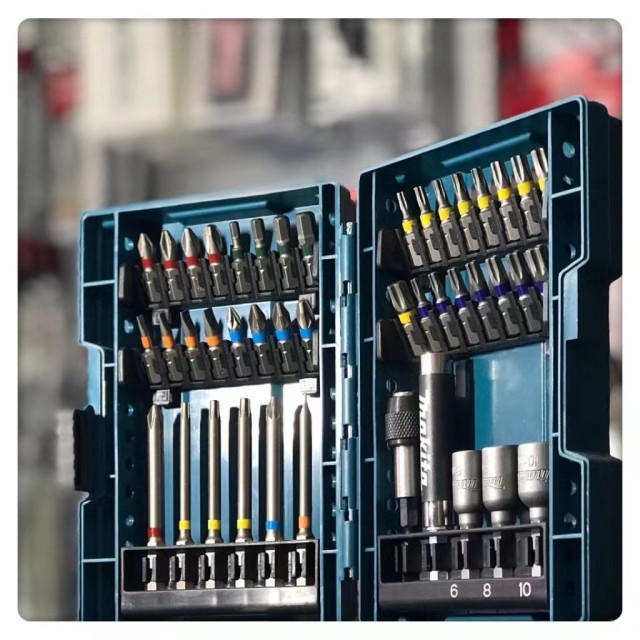 Makita牧田43件組電動工具配件全新43件起子頭組 B-55697批頭組套批頭套裝彩虹盒電動內六角起子頭電工木工