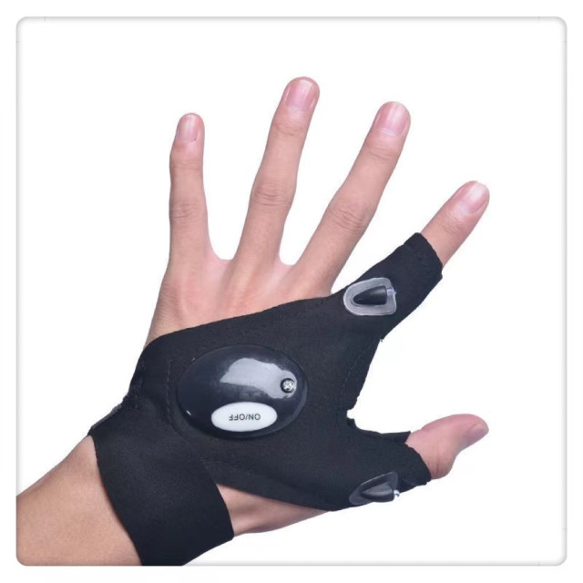 夜釣神器 手指燈 小夜燈 工作燈帶燈手套帶電池夜釣神器 LED釣魚手套釣魚必備手指燈指套燈戶外工作燈DIY居家維修