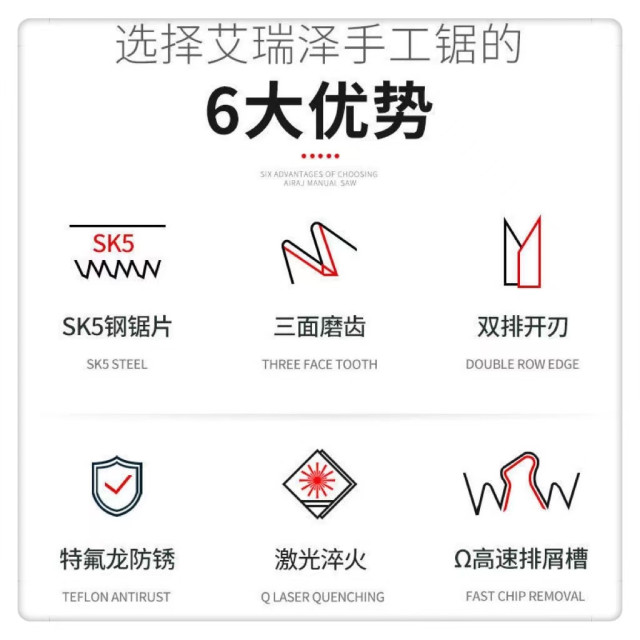 快速鋸SK5鋼特氟龍折疊鋸AIRAJ鋸子手工鋸/手鋸/鋸樹/伐木鋸小型手持手鋸木工鋸防鏽鋸子折疊鋸手工鋸伐木園藝工具省力