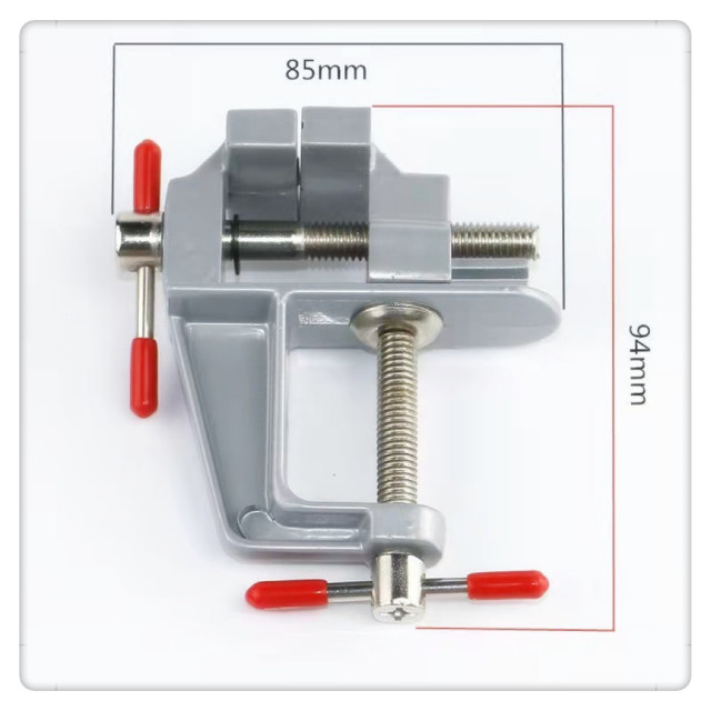 桌上型固定台虎鉗迷你款桌虎鉗台鉗鋁合金桌虎鉗飾品台鉗打磨虎鉗電子維修焊接黏合鑽切平台小工仿DIY模型玩具維修工具