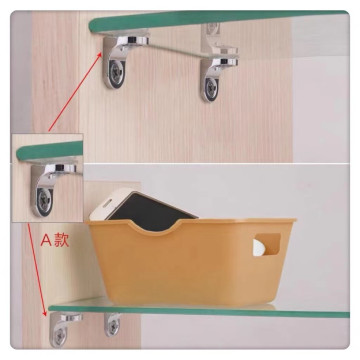 層板托釘衣柜櫥柜隔板玻璃層板托支架隱形暗裝玻璃支撐支架隔板釘10顆裝送螺絲衣柜櫥柜七字層板托 帶吸盤防滑鋅合金隔板