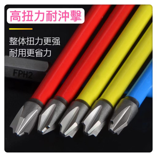 電工專用批頭批頭電動起子頭電工專用批頭防滑電動十一字螺絲刀面板開關安裝拆卸工具強磁電工加長批頭水電工工具木工監視系統