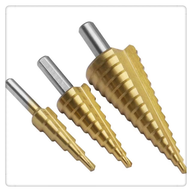 開孔神器工具水電工具木工高速鋼鍍鈦階梯鑽套裝三角柄鑽頭寶塔鑽木工拉槽鋸鑽組合開洞神器工具水電材料居家DIY維修五金