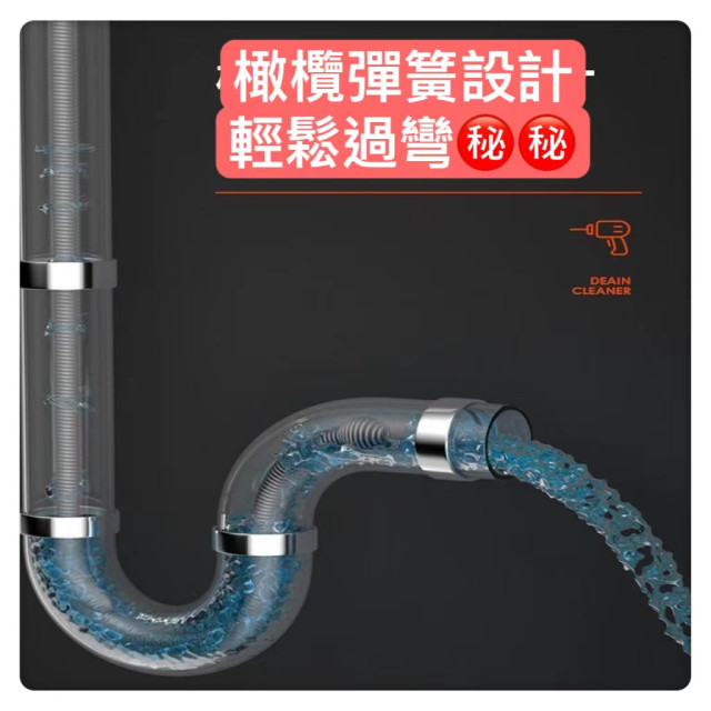 電動水管疏通器廚房下水道通管機自動離合疏通器通水管馬桶疏通機純銅電機 90°過彎單人操作高效疏通水電工具神器DIY五金
